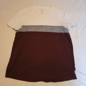 American Eagle Color Block Tee [L] Red/White